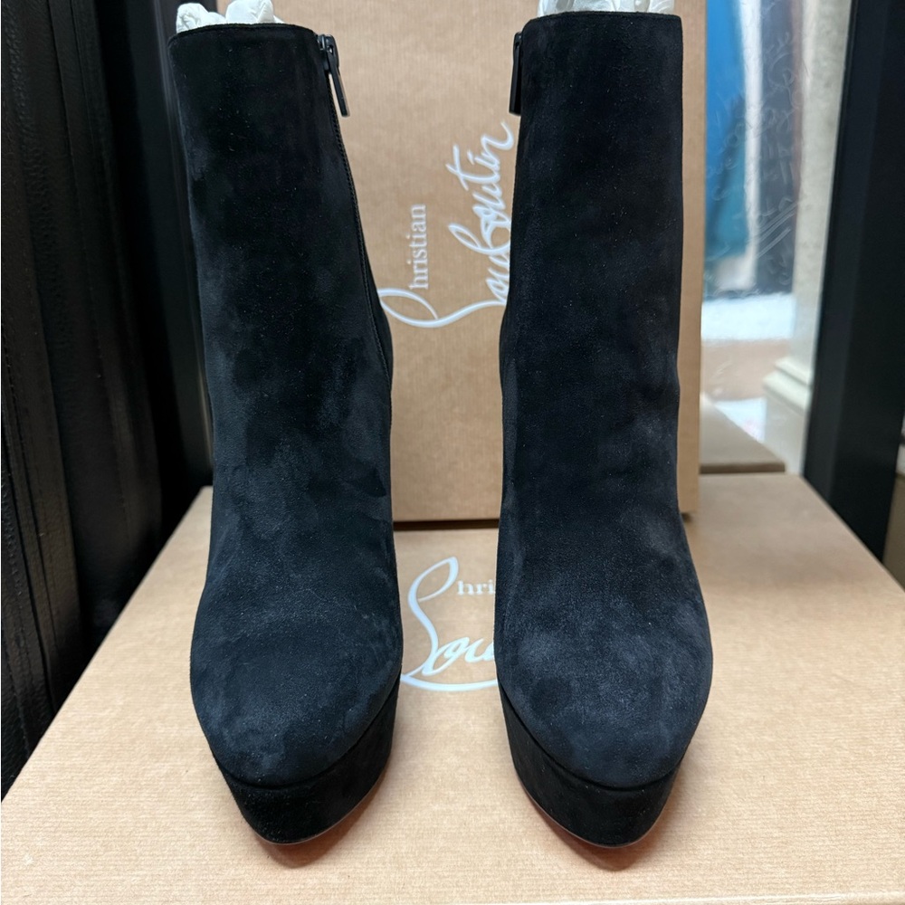 Christian Louboutin Black Ankle Booties Suede